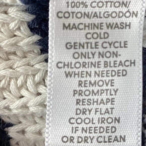 Loft Sweater Womens Small Blue White Striped Pullover Knit Sweater Casual - Picture 9 of 10